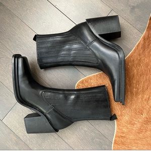 Mango Marlon square toe Chelsea boots 100% leather 7.5